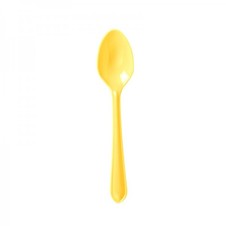 CUCHARA PLASTICO AMARILLA 10 U.